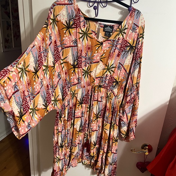 💝 3X Angie Multicolor Abstract Print Tunic Swimsuit Cover up - Picture 1 of 12